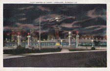 c1940 Civic Center at Night, Lakeland, Florida. Linen Unposted picture