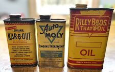 Vintage Cans Riley Bros Kar B Out Auto Moly Oil Can picture