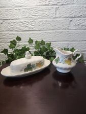 Vintage Vernonware Metlox Vineyard Butter Dish & Creamer picture