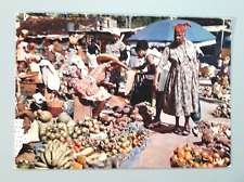 Vintage 1978 Postcard - MARTINIQUE Caribbean Island Fort-de-France Market picture