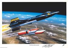 WILLIAM PETE KNIGHT SIGNED FASTER AND HIGHER PRINT STAN STOKES X-15 (D) picture