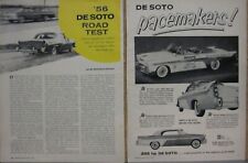 1956 DeSoto Print Ad and 5-page road test. Pace Car picture