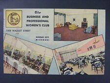 Kansas City Missouri MO Business Women's Club Vintage Linen Postcard 1954 picture