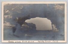 Santa Cruz California, Cliff Drive Caves, Vintage RPPC Real Photo Postcard picture