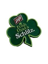Irish I Had A Schlitz 4 Leaf Clover Pinback Pin Beer 1981 Shamrock St Paddys Day picture