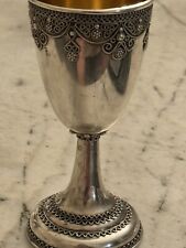 925 Sterling Silver Filigree Kiddush Cup 92 Grams picture