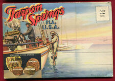 Tarpon Springs Florida fl sponges Arcade hotel Anclote river postcard folder picture