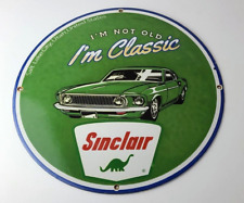 Vintage Sinclair Gasoline Sign - Service I'm Classic Gas Pump Porcelain Sign picture