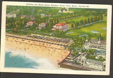 1938 Postmarked Postcard Cabanas and Beach Scene Breakers Hotel Palm Beach FL picture