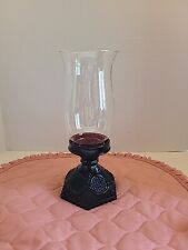 Avon 1876 Cape Cod Ruby Red Hurricane Candle Holder Lamp Set picture