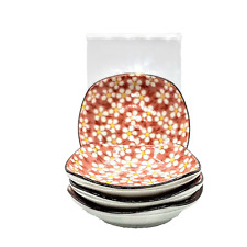 4 Pcs Set Floral Ceramic Sauce Dishes Small Seasoning picture