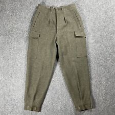 VINTAGE 40s Swedish Crown WWII Army Pants Wool C48 Cargo Trousers 1940s 31x31 picture