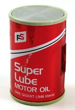 Vintage FS Super Lube Motor Oil Can Advertising AM Radio, Works, Read picture