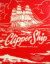 Vintage Restaurant Menu The Clipper Ship Garden City SC Lobster Seafood 1961 picture