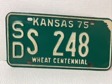 1975 Kansas Wheat Centennial License Plate S-248 Collectible No Tags picture