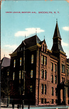 Vintage 1909 Union League Building on Bedford Ave. Brooklyn New York NY Postcard picture