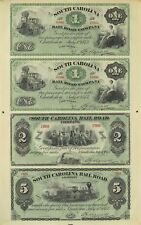 South Carolina Railroad Co. - 1873 dated Uncut Obsolete Sheet - Broken Bank Note picture