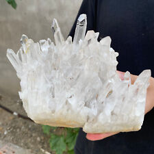5.2lb Large Natural Clear White Quartz Crystal Cluster Rough Healing Specimen picture