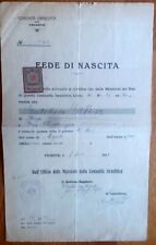  JUDAICA birth certificate 1919 Italy Triest  jews family WEISZ/ NORDLINGER picture