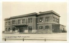 Postcard RPPC 1920s Wyoming Casper Chicago Burlington Depot Railroad WY24-645 picture