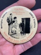 Vintage Wellington & Kingsbury Piano White River Junction Vt.Advertising Mirror picture