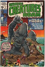 WHERE CREATURES ROAM # 3 Thorg The Unbelievable By JACK KIRBY Nice Copy picture