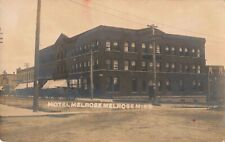 Hotel Melrose Street View Melrose Minnesota MN c1910 Real Photo RPPC picture