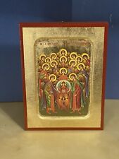 Synaxis of Archangels -GREEK  WOODEN ICON, CARVED WITH GOLD LEAVES 6x8 inch picture