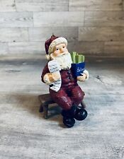 Vintage Resin Christmas Santa Claus Checking His List Believe Holiday Ornament  picture