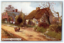 c1910 Chickens Oak Cottage Freshwater Isle of Wight Oilette Tuck Art Postcard picture