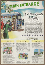 1948 Greyhound Bus Vintage Print Ad Spring Attraction Transportation Schedule picture