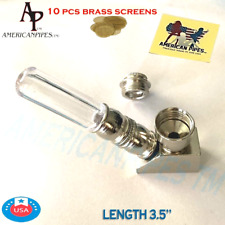 Americanpipes™️ nickel metal Tobacco Smoking Pipe acrylic tip w 10 brass screen picture