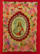 Vintage AGNUS DEI Wax Sacramental LAMB OF GOD Sacred Heart Badge Medals Palms picture