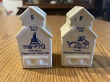 Collectible Salt and Pepper Shaker Set Trensky Pipestone MN Grain Co Advertising picture