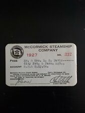 Vintage Rare 1927 McCormick Steamship Company Steamship Pass picture