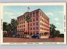 c1940 Hotel Chipola Marianna Florida FL Old Cars Golf Fishing Hunting Postcard picture