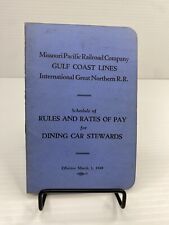 1948 Missouri Pacific Railroad Company Rules Gulf Coast Lines Dining Car Steward picture