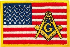 USA American Flag MASONIC LOGO Embroidered Patches 3.5