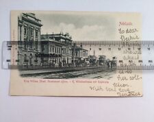 Antique Vintage photo postcard Adelaide King William Street Govt Offices Tram picture