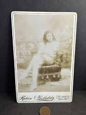 Cabinet Card Photo, Leggy Victorian Actress, Dancer, Teenager, Boston MA picture