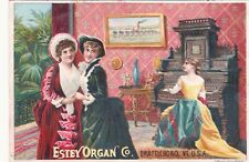 Estey Organ Brattleboro VT Ladies Dancing Parlor Levi Fuller Vict Card c1880s picture