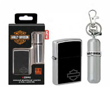 Zippo Harley Davidson Street Chrome Lighter & Canister Gift Set #46131 picture