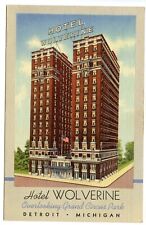 Hotel Wolverine Grand Circus Park Detroit Michigan Vintage Linen Postcard picture