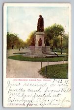 Linne Monument Lincoln Park Chicago Illinois Vintage Unposted Postcard 1909 picture