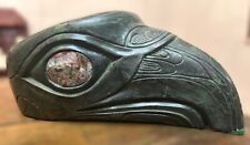 VINTAGE RAVEN'S HEAD BOWL SCULPTURE HANDCRAFTED BY GREG WOLF/CANADA picture