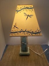 Vintage Hand Painted Kathy Hatch Dragonfly Lamp Base And Shade GORGEOUS picture
