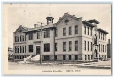 1920 Lincoln School Campus Building Entrance Road Delta Colorado CO Postcard picture