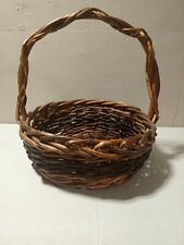 Vintage Rustic Hand Woven Twig  Basket With Handle picture
