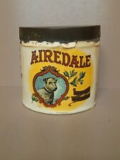 Rare 1920s paper label “Airedale” 50 humidor cigar tin in good vintage condition picture