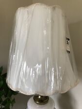 Vintage Large Ivory Scalloped Bell Lamp Shade 18” Tall 18” Bottom Diameter picture